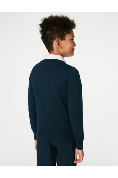 Marks & Spencer 2’li Paket Unisex İnce Kesim Saf Pamuklu Okul Süveteri (3–18 Yaş)