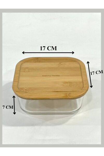 isra kristal Glass Storage Container with Bamboo Lid - with Lid, Kitchen Organizer - Heat Resistant and Leakproof