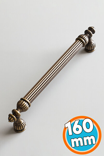 NZB Mobilya Mutfak Çekmece Kapak Dolap Dolabı Kulpu Kulbu Kulpları 160 mm Eskitme Antik Sarı Metal