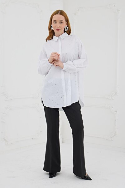 Moodbasic KESME TAŞLI PAMUKLU GÖMLEK