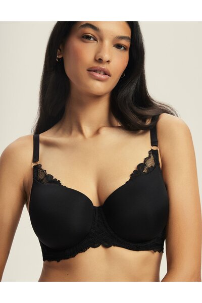 ESOTIQ Lightly Padded Bra Underwired Smooth Cups with Lace Details Comfortabl...