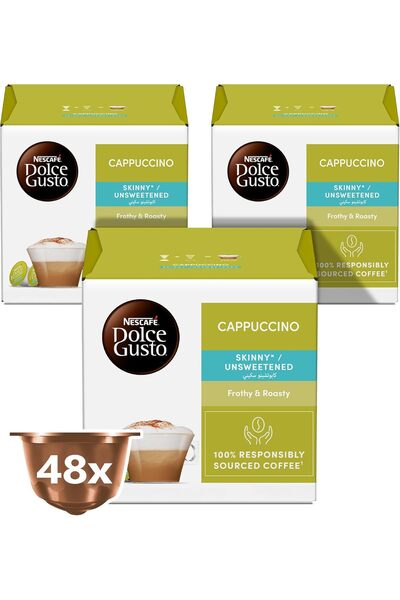 NESCAFÉ DOLCE GUSTO كبسولات قهوة كابتشينو رفيعة ١٦ كبسولة ٣×١٦١٫٦ غرام (٤٨ ك...