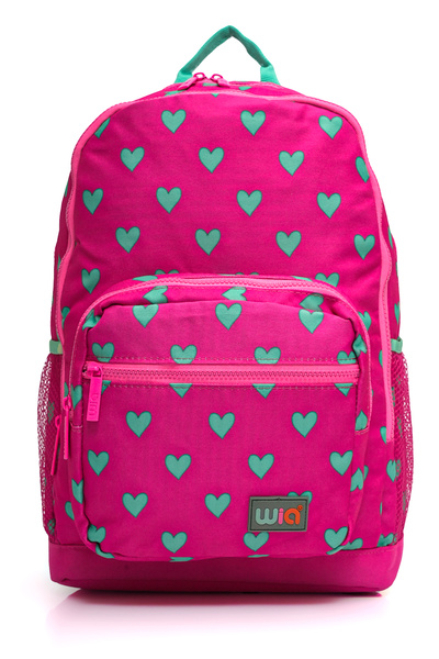 Wia Original Waterproof Heart Patterned Girl's 3-Piece School Bag Set - School, Backpack, Laptop Bag