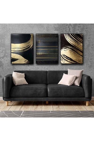 Harikabirev TABLO KINTSUGI GRAY-GOLD 03 | TABLO PE Pânză FĂRĂ CADRU 3L VEZI CZSDKYKNVS