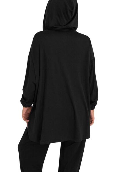 Hayalet Soft and Flexible Textured Modal Scuba Fabric Long Sleeve Hooded Zipper Suit