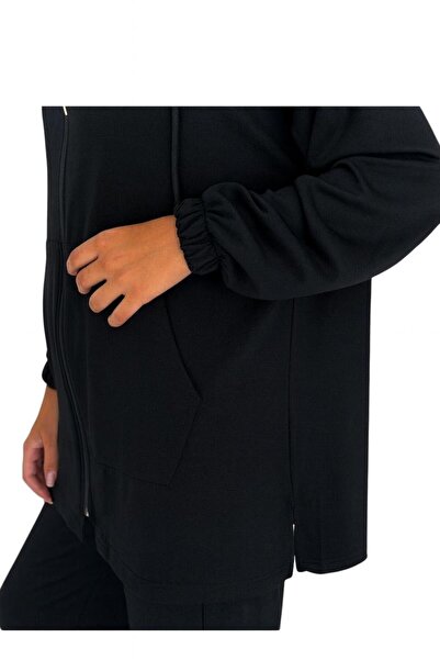 Hayalet Soft and Flexible Textured Modal Scuba Fabric Long Sleeve Hooded Zipper Suit