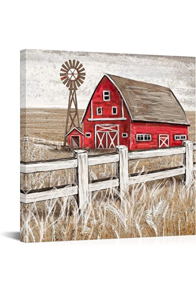 Emoda home Trove لوحة فنية جدارية ريفية من ALAYRA - طاحونة هوائية على طراز ال...