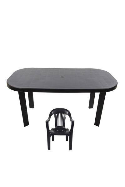 DacEnergy Set mobilier gradina , fabricat din polipropilena, masa ovala si sa...