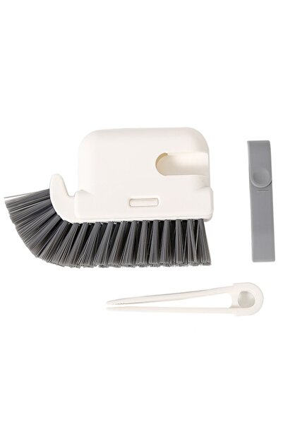 Flippy 3-in-1 Multifunctional Cleaning Brush for Kitchen, Dishes, Windows, Detachable Head, Grey