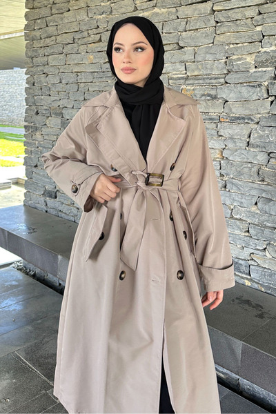 Ovn. Rüzgarlıklı Trençkot - Vizon