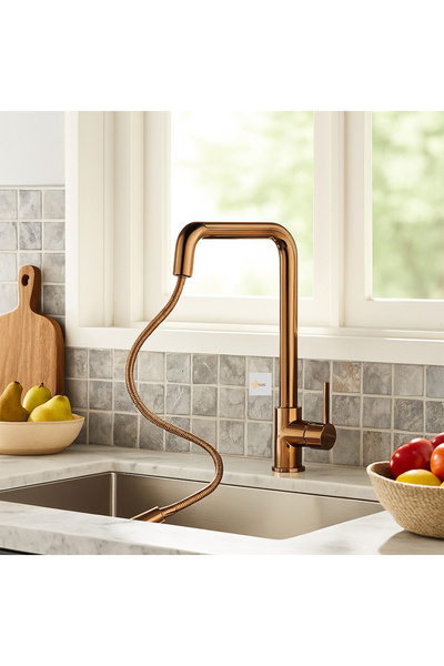 Genel Markalar Bakır Spiralli Kuğu T Mutfak Eviye Bataryası