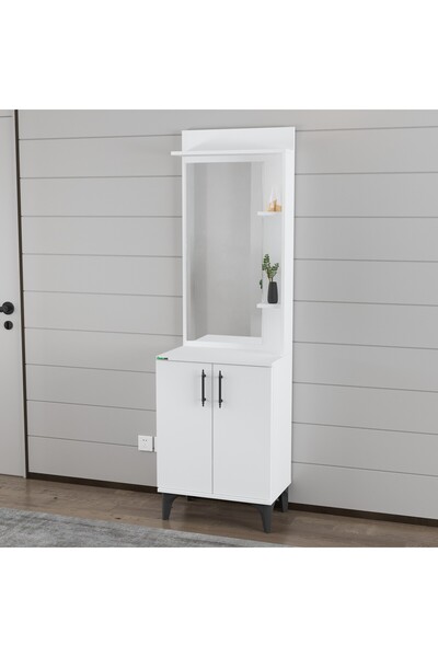 Desire Hanging Wardrobe with Mirror – Modern Design, Glossy White, Premium Chipboard