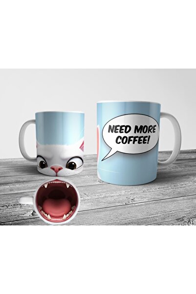 Pixxa كأس قهوة بتصميم فم القطة - موديل 2