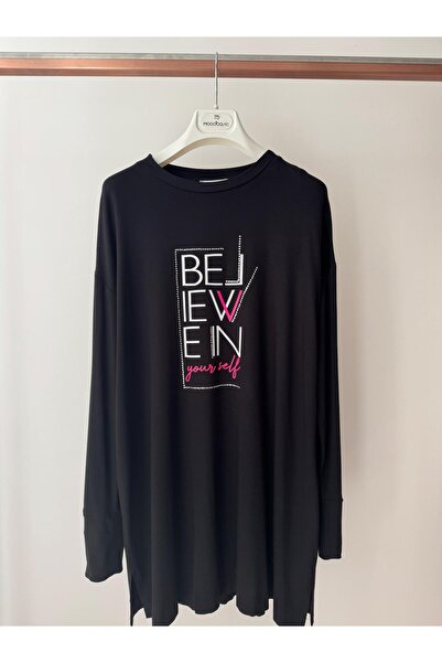 Moodbasic YAZI BASKILI TUNİK