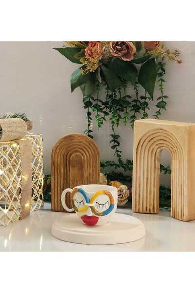 AYLEFE HOBBY Kokoş Ceramic Cup with Handmade Glasses