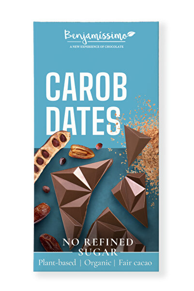 JollyMag Ciocolata cu pudra de carob si curmale, bio, 60g, Benjamissimo