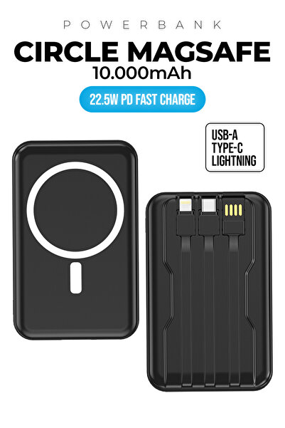UMD CIRCLE 10000 mAh MAGSAFE POWER BANK 3İN1 KABLOLU