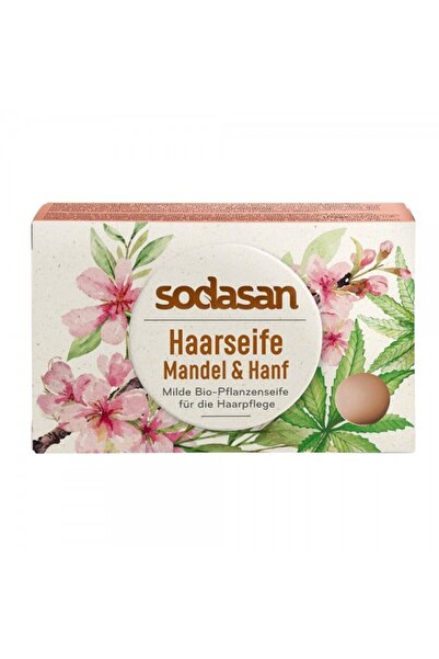 JollyMag Sampon Solid pentru Par cu Migdale si Canepa 100 gr Sodasan