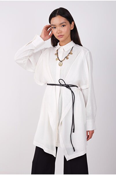 HEQA Сорочка з широкими вставками, екрю