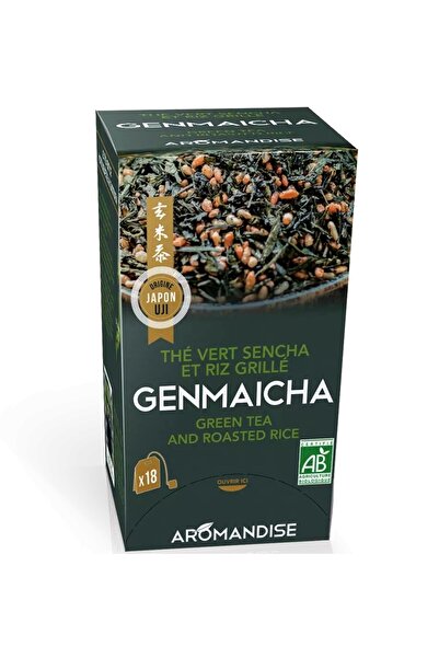 JollyMag Organic Genmaicha green tea with rice 18 sachets x 2g, Aromandise