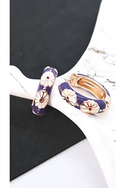 Serenity Colorful Satin Enamel Brass Plated Zamak Earrings