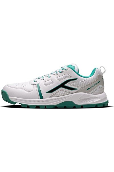 Hundred HyperTurf Cricket Shoes White/Lt Green 11 UK | TerraSpike Rubber Studs Unisex