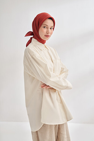 ARMANDA Premium Twill Silk Scarf - Burgundy