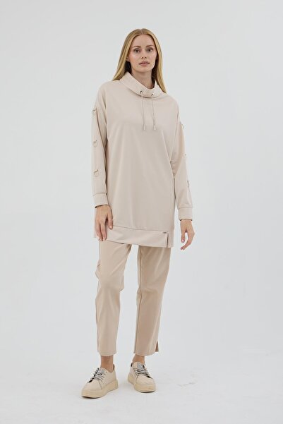 Moodbasic TAŞLI KORDONLU HALKA AKSESUARLI TUNİK