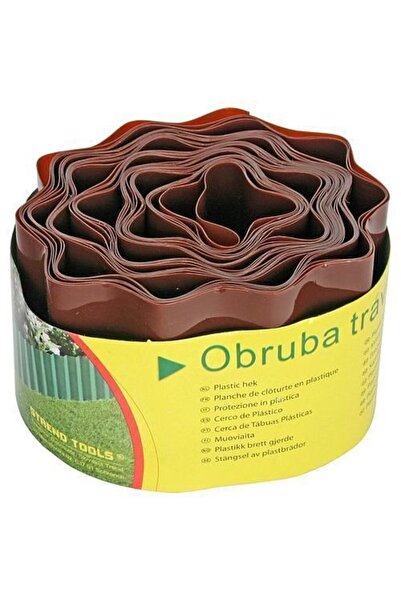 JollyMag Bordura gazon din plastic, maro, 9 m x 200 mm