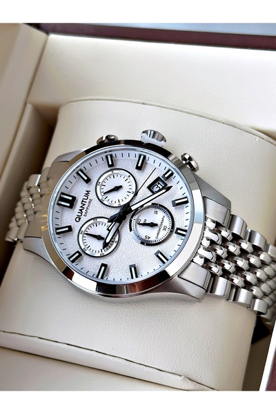 Quantum Functional Sapphire Glass 24 Months Warranty Steel Band Steel Case Men's Wristwatch Adg1165Sz