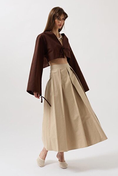 novafems Bluză cu mânecă lungă cu detaliu de legare