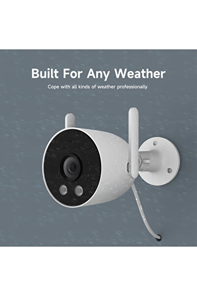 Imilab كاميرا أمان ذكية خارجية مزودة بكشاف ضوئي، قابلة للتوصيل بشبكة Wi-Fi بدقة 2K، EC3-Lite - أبيض