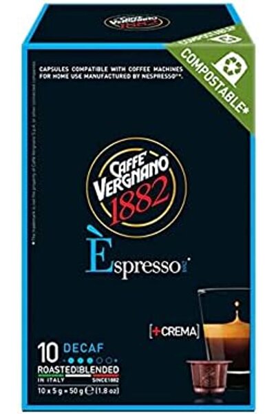 Caffe Vergnano Caffè Vergnano 1882 Espresso DECAF Nespresso Compatible Coffee Capsules x 10