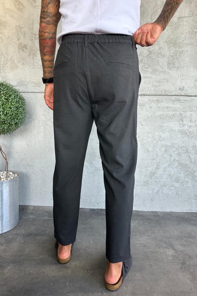 MADZEYMODA Men's Regular Fit Pleated Smoked Fabric Trousers Ke-1046