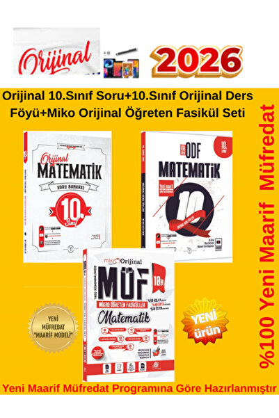 Orijinal Yayınları 10.Sınıf Orijinal Matematik Soru-10.Sınıf Ders Föy-Mikro O...