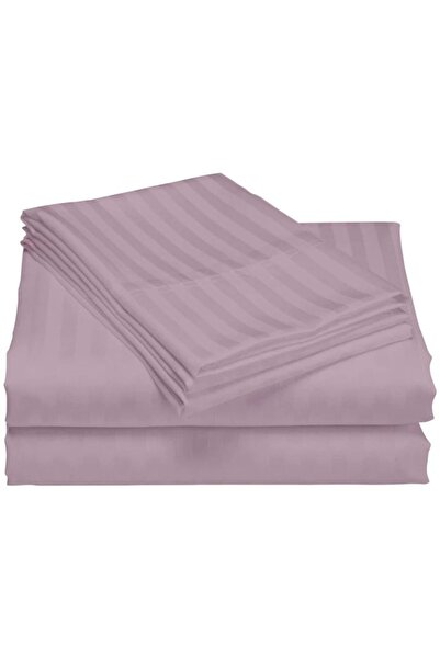 Kotonia Home Deco bed sheet, 100% cotton, Damask Satin, stripe size 1 cm, Lilac, 150x240 cm