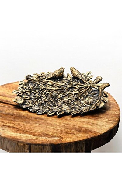 Peramari Διακοσμητικό Πολυεστερικό Πιάτο Παρουσίασης Πουλί Χρυσό Αντίκα 29Χ3Χ...