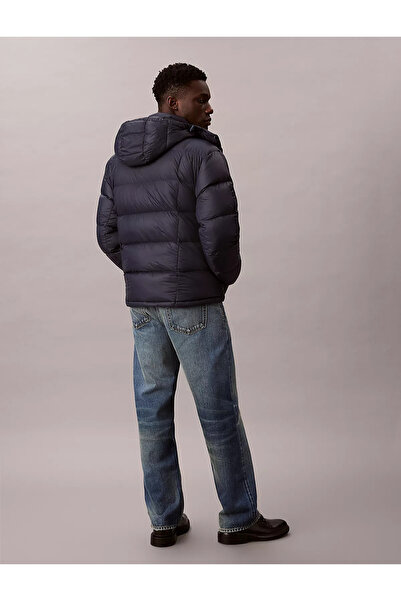 Calvin Klein Erkek Ördek Tüyü Dolgulu Yalıtımlı Çıkarılabilir Kapüşonlu Uzun Kollu Lacivert Mont LV04RD508G-CEF