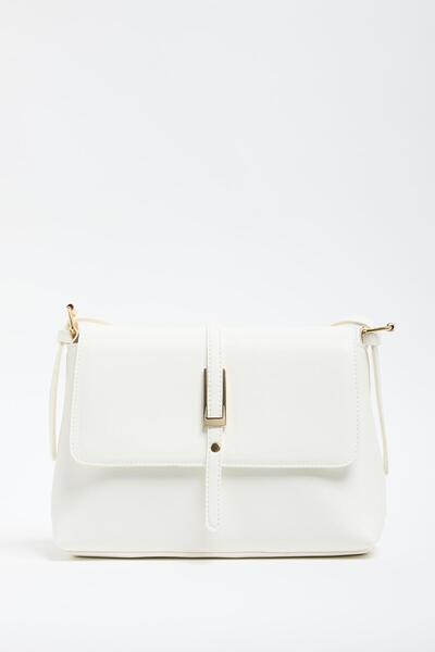 Çanta Trend Geantă de mână și de umăr pentru femei, albă, cu cataramă aurie