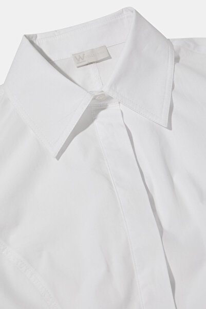W Collection BEYAZ DİKİŞ DETAYLI GÖMLEK