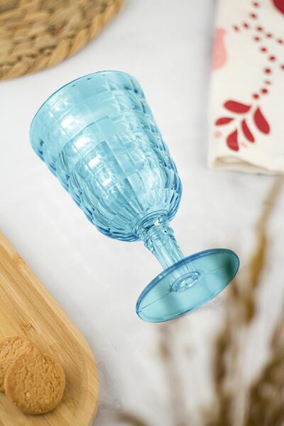 EWs Kitchenwaree Allegra Aquamarin Goblet Glass - 450 ml Single Acrylic Material - Not Glass Shatter-Resistant