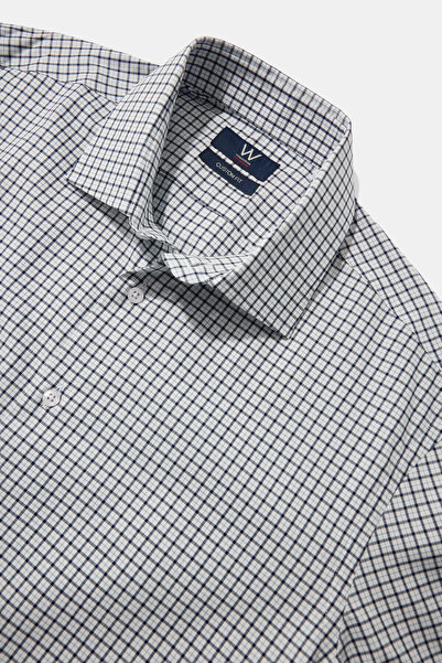 W Collection White Long Sleeve Plaid Shirt