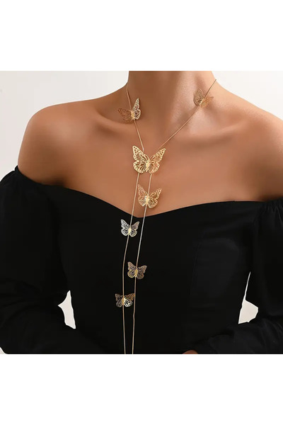 byozanyılmaz قلادة بتصميم يدوي على شكل فراشة