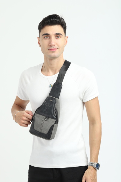 en deri Canvas Multi-Compartment Casual Crossbody Shoulder Bag