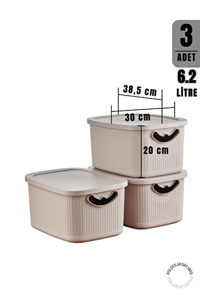 polo55.sport.1855 Compacto 3’lü 6.2 Litre Pudra Organizer Set – Kapaklı Düzenleyici Kutular