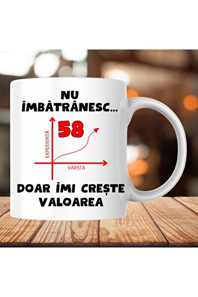 CADOU Personalized mug - I don't get older, 58 years, I only increase in value, white, 330 ml
