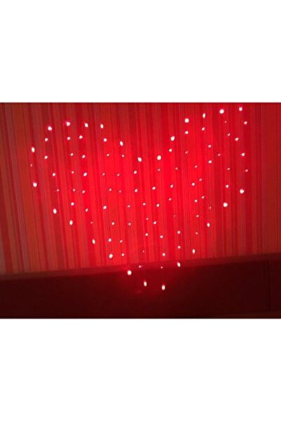 SDX Market Instalație de Crăciun, 2 m x 1,5 m, Cortină cu inimă, Roșu, 78 LED...