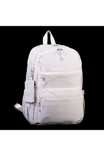 Nas Bag Unisex Large Size Multi-Eye Lightweight Backpack Beige