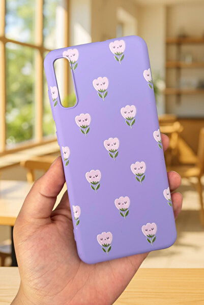 Vip Case Samsung Galaxy A70 Uyumlu Mini Lale Desenli Silikon Darbe Emici Klasik Korumalı Rubber Kılıf