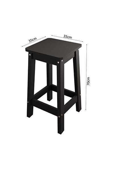 Bimossa Edgar G4861 6 Adet Siyah Tabure Mutfak Adası Bar Masası Beyaz Depolamalı Çok Amaçlı Kapaklı Masa